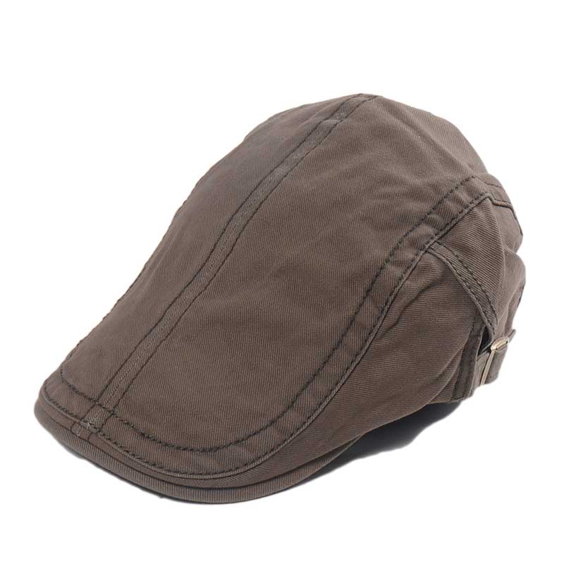 Spring Summer Men's Hats Duckbill Berets Hat for Male Washed Cotton Solid Golf Visors Herringbone Flat Caps Casquette