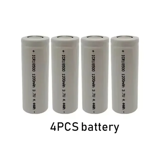 18500 rechargeable lithium-ion battery 3.7V 1200mAh, suitable for strong light flashlight anti light special lithium battery: WHITE