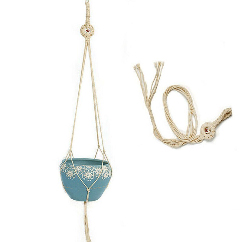 Cesta colgante de jardín, colgador de macramé para planta Retro, soporte de maceta de flores, jardineras de cuerda para decoración del hogar, suministros de jardín, novedad, 1 ud.: F