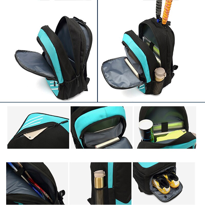 Fitnessstudio Sport Tennis Rucksack Racquetball Tennis Tasche Separaten Belüfteten Badminton Schläger Carring Tasche Schuh Fach Männer Frauen