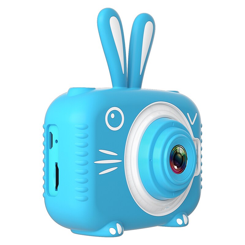 Kinderen Foto Camera Met Cartoon Beschermhoes Mini Digitale Camera Voor Meisjes Jongens Grappige Elektronische Speelgoed Kinderen: Blauw / 8g