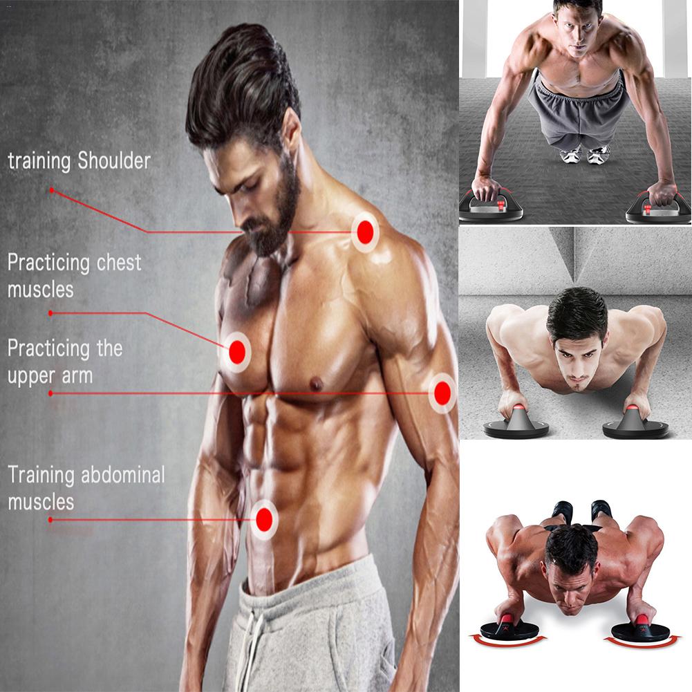 Push up runda stänger halkfria armhävningar brett handtag komfortgrepp träningsutrustning roterande cirkulär push-up fäste