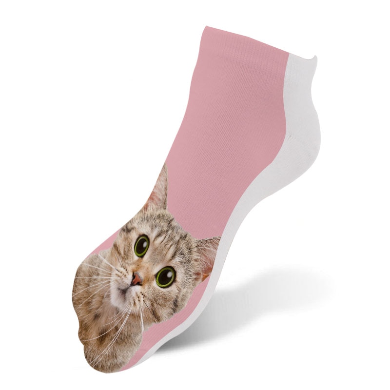 Women 3D Printed Animal Socks Funny Cartoon Cat Dog Cotton Low Ankle Unisex Socks носки с принтами
