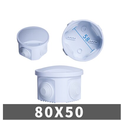 ABS Plastic Waterproof Junction Box DIY Outdoor Electrical Connection box RA Series IP65 Cable Branch box: 80x50mm