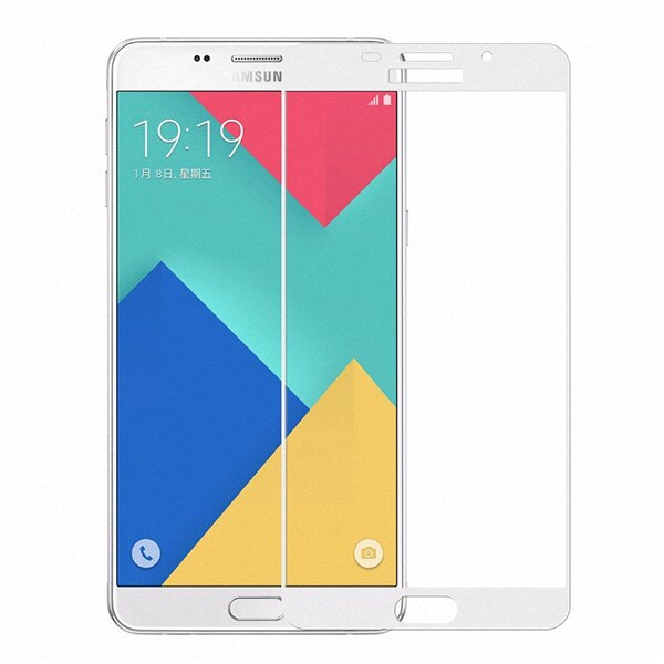 Full Cover Tempered Glass Screen Protector For Samsung Galaxy A9 A9 Pro Duos A9000 A9100 6&quot; Full Coverage glass case Film: white color