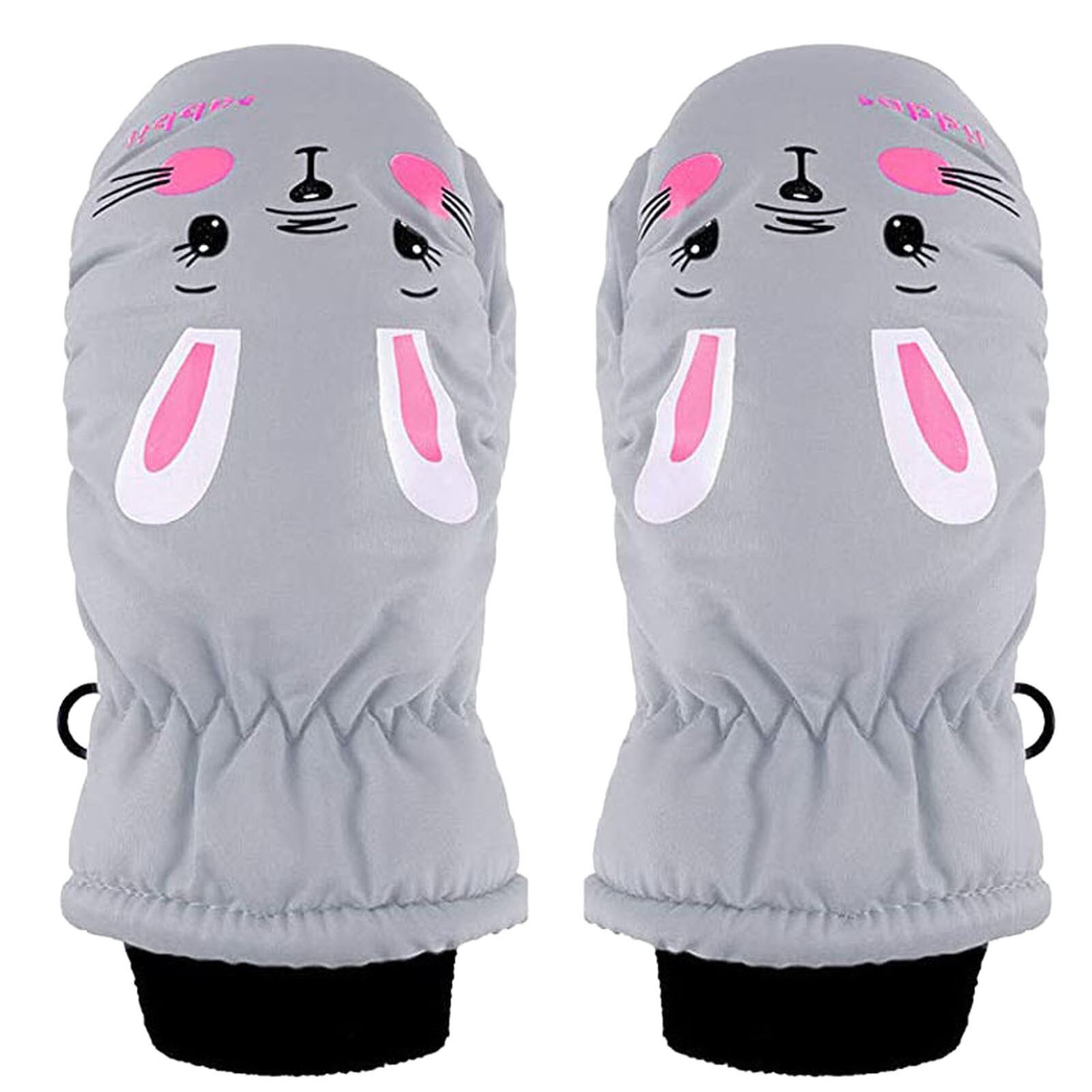 Bunny Oren Winter Handschoenen Kids 1 Pairs Peuter Kids Baby Jongens Meisjes Ski Handschoenen Waterdichte Warme Sneeuw Wanten Перчатки Детские