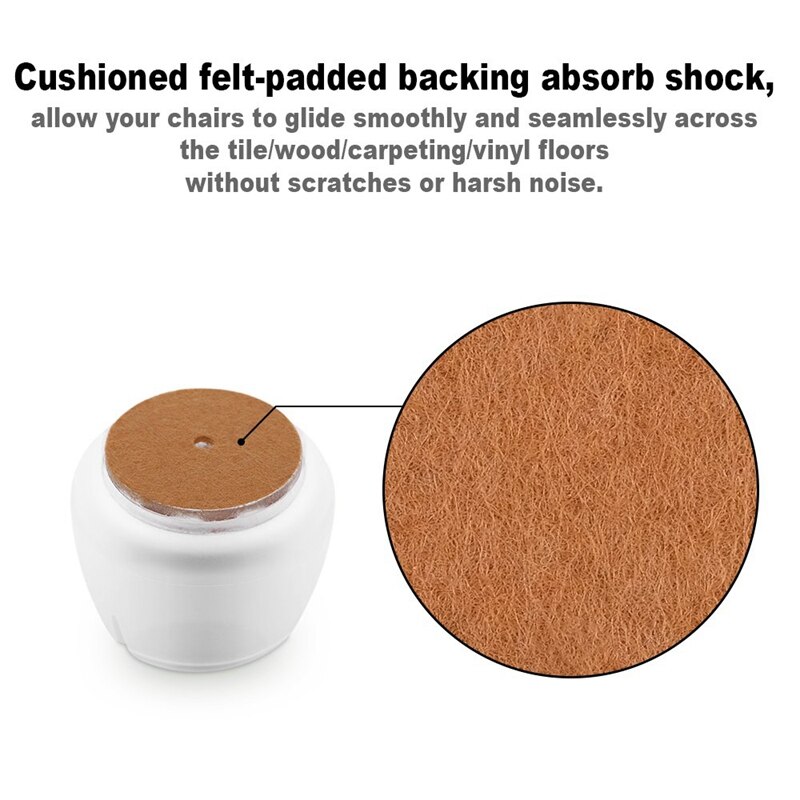 Paquet de 32 protecteurs de plancher de jambe de chaise pour les jambes de chaise de 25mm-29mm, embouts ronds de jambe de chaise de Silicone pointe de jambe de chaise, Transparent clair