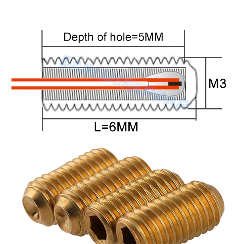M3 Kimi Screw-In Thermistor 100K NTC ATC Semitec 104GT-2 104NT-4-16C054RT for 3D Printer Temperature Sensor