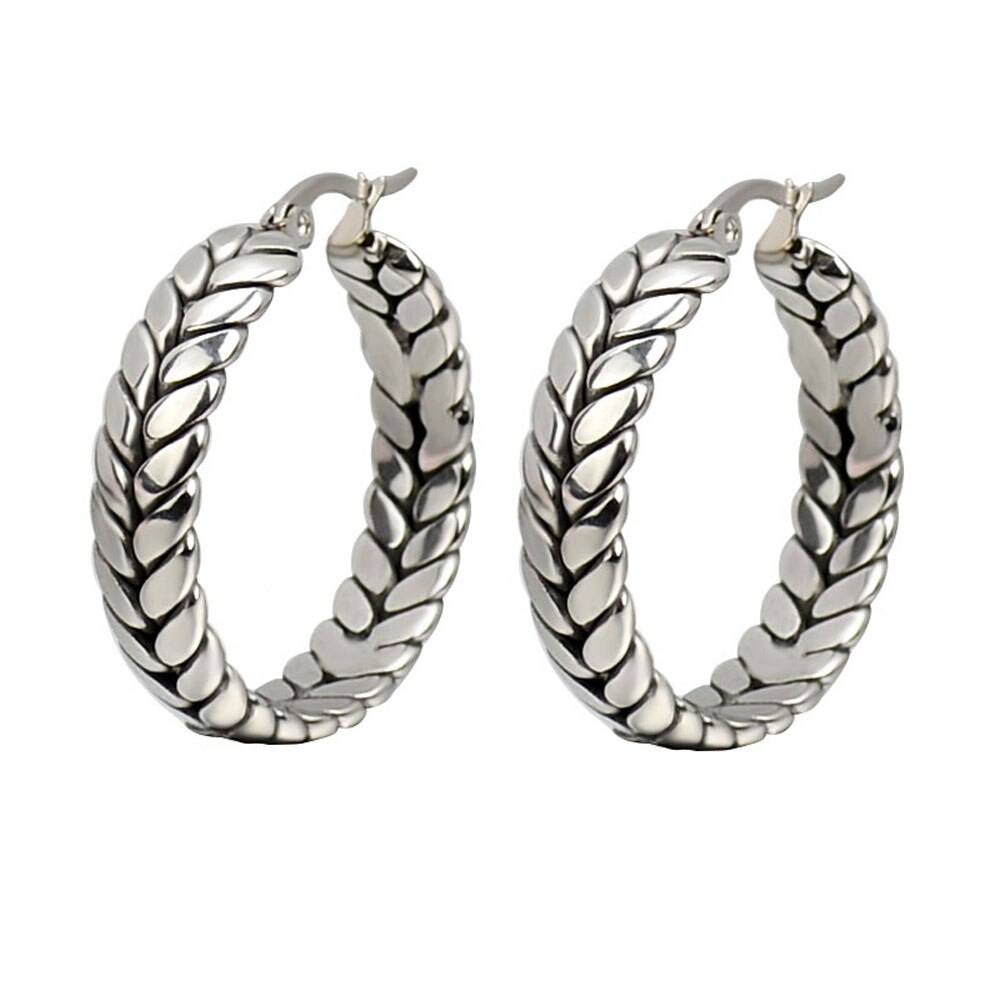 Pendientes de aro geométricos de acero inoxidable para mujer, aretes circulares de Metal, joyería de