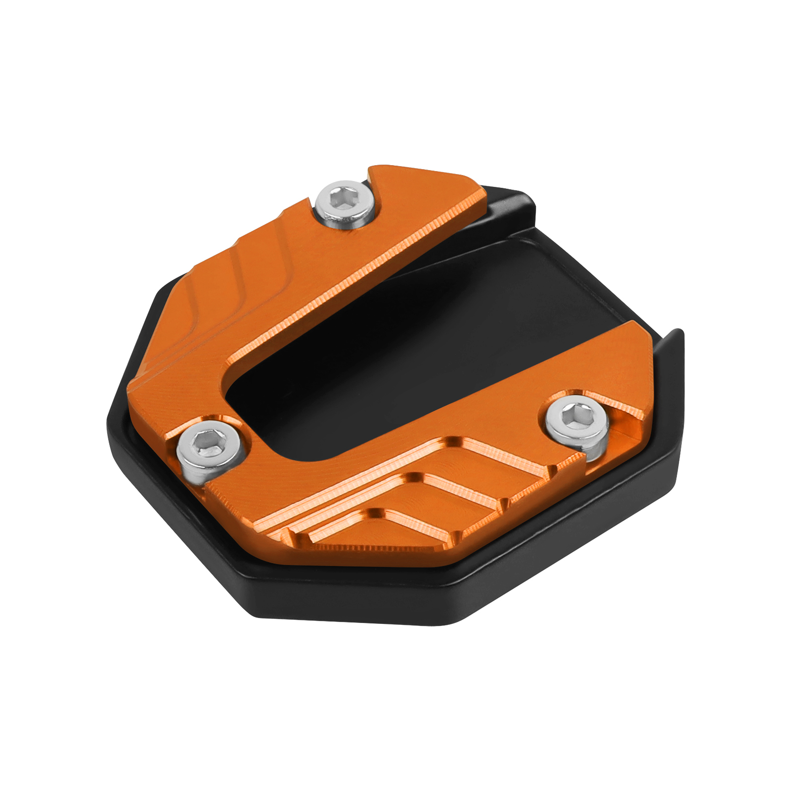 Accessori moto Scooter universali piastra di prolunga per cavalletto CNC supporto laterale per piede supporto Base antiscivolo cuscinetto ingranditore: Arancione