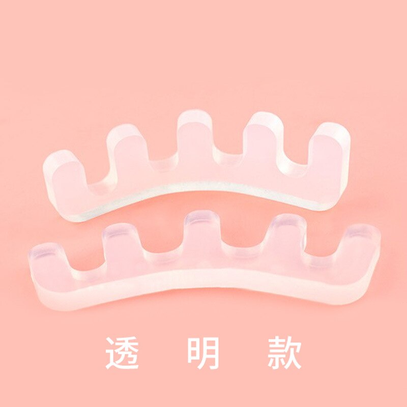 Silica Gel Manicure Toe Separator Big Toe Valgus Brace Toe Separator Blackmailed Brace: Fully Transparent Silica Gel Toe Separator