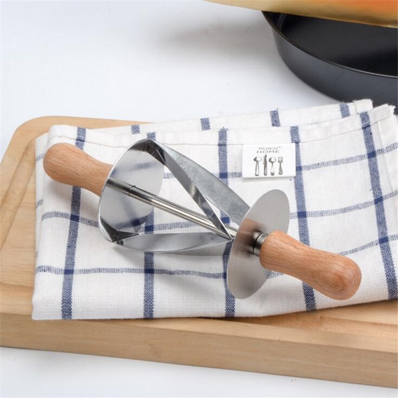 Rvs Rolling Cutter Keuken Bakken Maken Croissant Cake Decorating Gereedschap Croissant Brood Wiel Deeg Gebak Mes