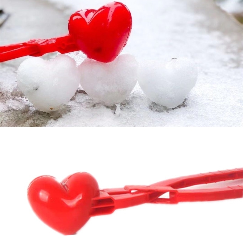 Hartvorm Sneeuw Sneeuwbal Maker Clip Maker Sneeuw Zand Mold Tool Winter Kids Kinderen Pop Speelgoed Voor Kinderen Meisje Jongen