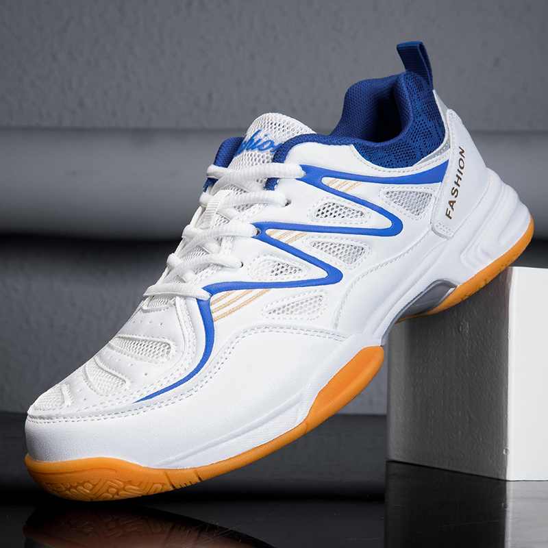 Sportschoenen voor dames en heren, lage, veterschoenen met dikke, schokabsorberende zool voor tafeltennis en badminton.