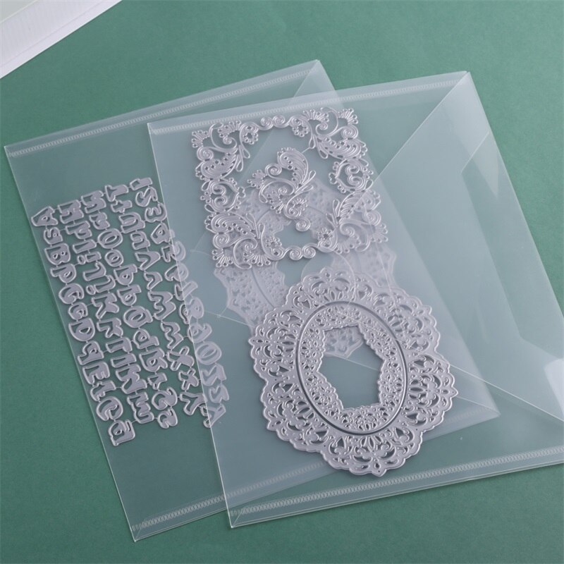 10pcs-60pcs Various Sizes Transparent Plastic Storage Bags Set For Dies Stamps Paper Cardstock Organizer Holders Bags Envelopes