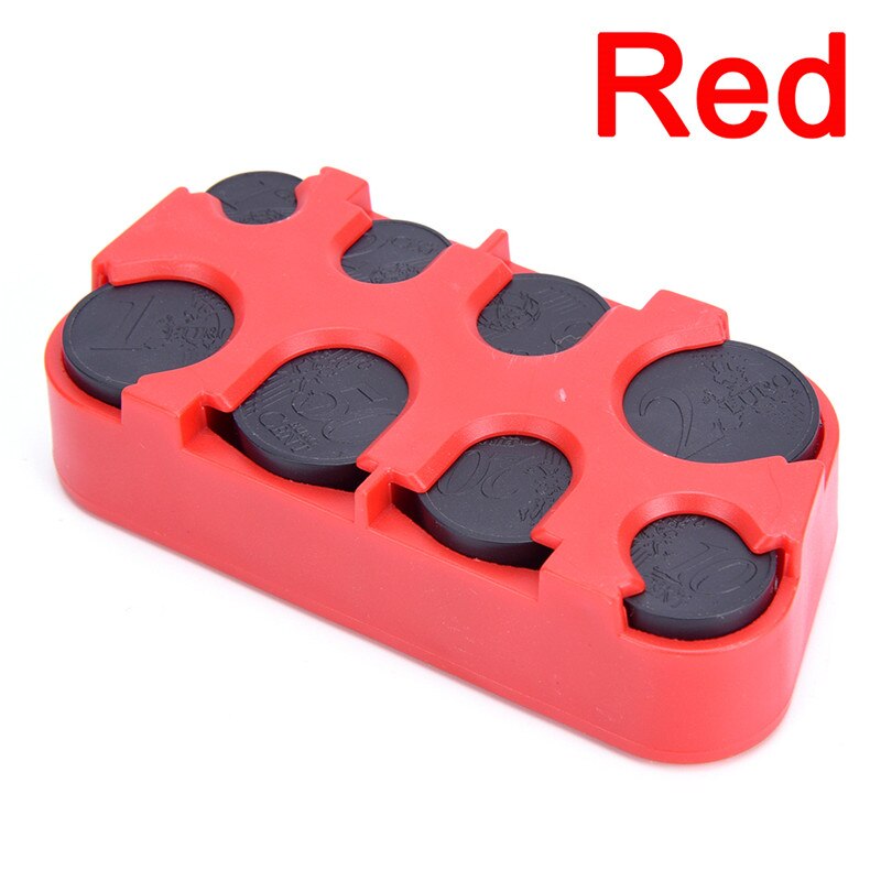 Plastic muntenverzameling portemonnee portemonnee organizer houder mini euromunten dispenser voor bus taxi auto muntwisselaar houder: Rood