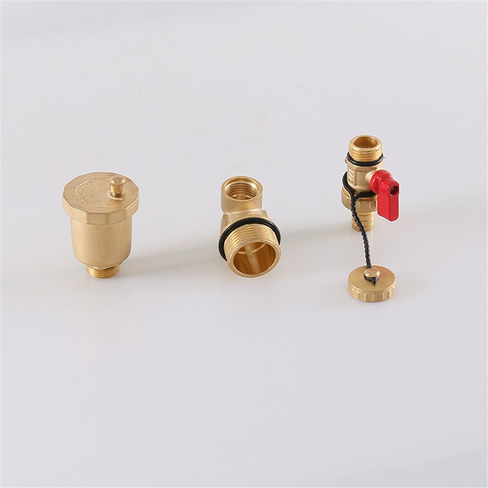 Floor Heating Water Trap End 1 Inch Outer Wire Three Tail Piece Automatic Exhaust Valve Sub-collector Red And Blue Suit
