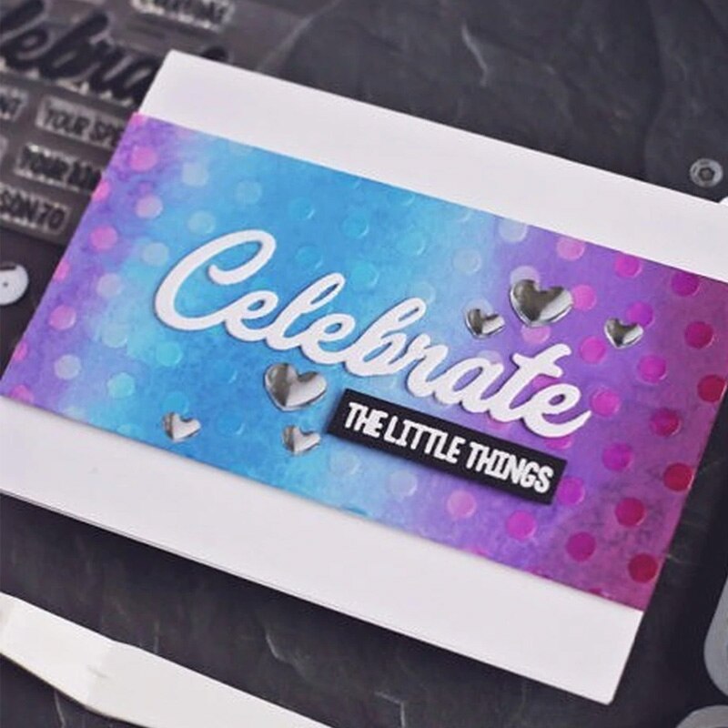 Clear Transparent Stamp Bold Cursive Happy Words Congrates Celebrates A-Z Alphabets DIY Scrapbooking