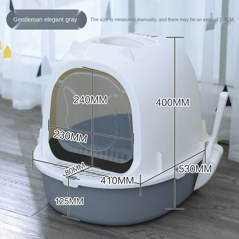 Caja de arena moderna para pasillo, desodorante de inodoro de gran tamaño, canal largo, completamente cerrado, a prueba de salpicaduras, suministros para gatos: Y