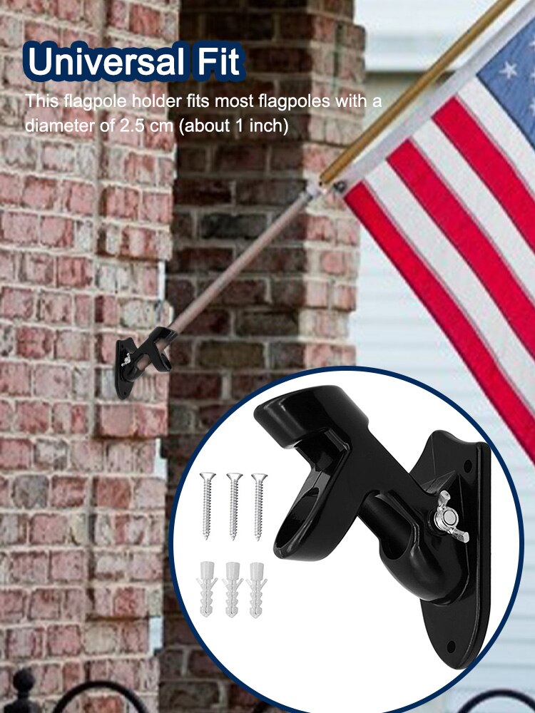 Flag Pole Wall Mount Outdoor Flagpole Mounting Bracket For Wall Adjustable Aluminum Wall Mounted Flag Holder Flag Pole Base