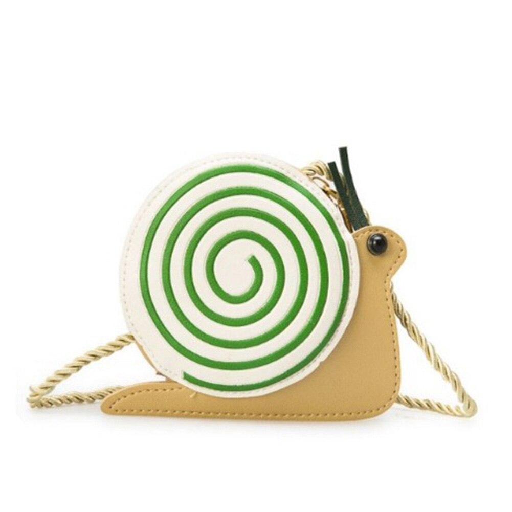 Bebê bonito mini circular dos desenhos animados animais sacos de ombro 2019 couro do plutônio meninas crianças caracol joaninha abelha crossbody saco do mensageiro bolsa: snail