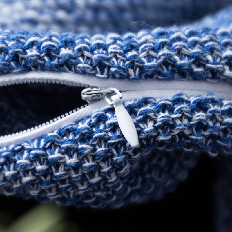 Gebreide Kussenhoes Woondecoratie Regenboog 45X45Cm Vierkante Kussensloop Blauw Roze Nordic Stijl Zachte Katoen Knit