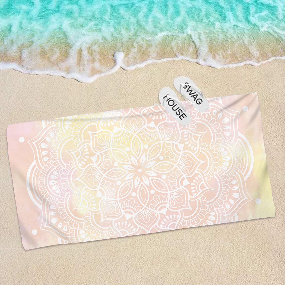 70*140 Boho Mandala Surf Poncho Microfiber Badhanddoek Strand Handdoeken Snel Droog Strand Mat Volwassen Strand Handdoeken Vrouwen bloemen Cover Ups: ST-XCMTL01-14