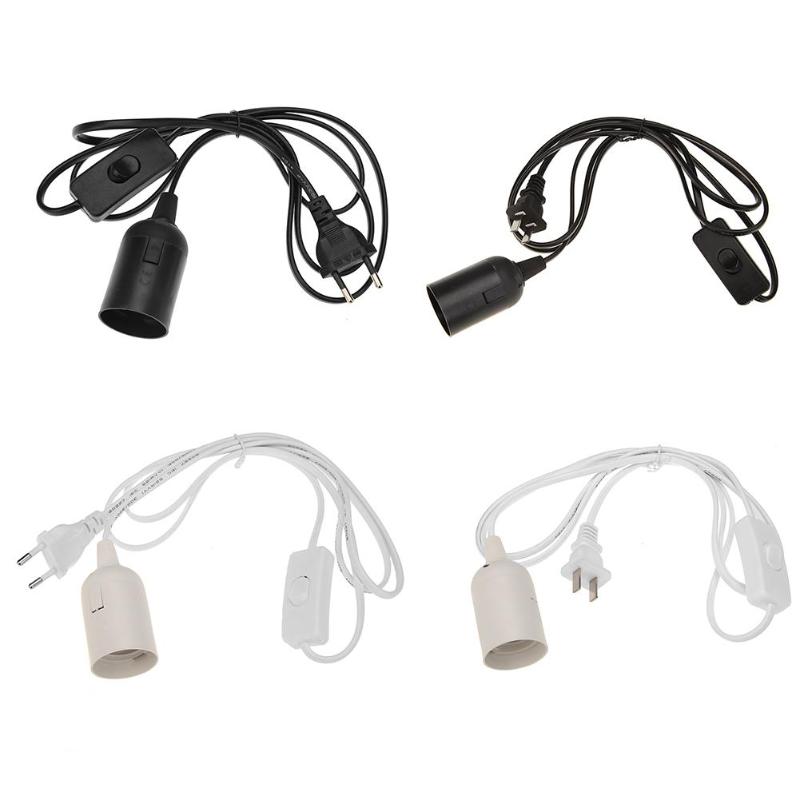 E27 Lamp Bases with Switch Wire for Pendant Bulb Hang Light Lamp Holder Suspension Socket Holder with 1.7m Power Cord Cable