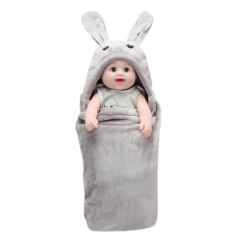 Manta de bebé recién nacido bebé niño niña linda felpa de dibujos animados que recibe manta abrigo para dormir Swaddle kocyk dla dziecka #4AA20