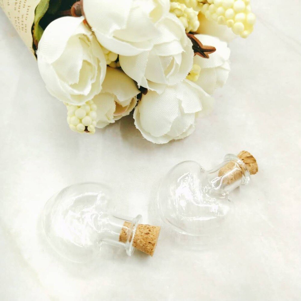 10 Pieces Hourglass Shaped Small Glass Bottle Mini Sandy Clock Glass Vial Pendant Necklace Charms (Bronze Lace Cap