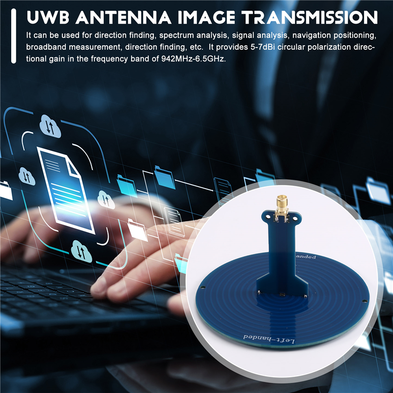 Antenna forw-uwb ultra wideband 120 mhz -6 ghz 10cm sma per misure a banda larga di analisi dello spettro direzionale