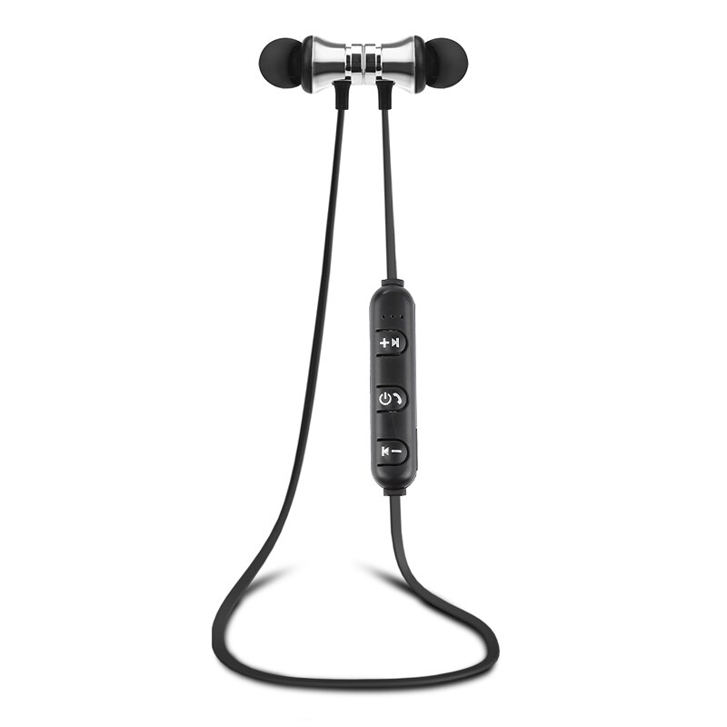 Auriculares magnéticos Bluetooth, inalámbricos, estéreo, magnéticos, para fitness, Deportivos: silver