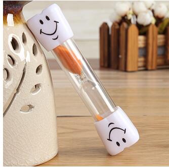 3 Minutes Smiling Face sand timer Decorative Household Items Kids Toothbrush Timer Sand Clock: orange