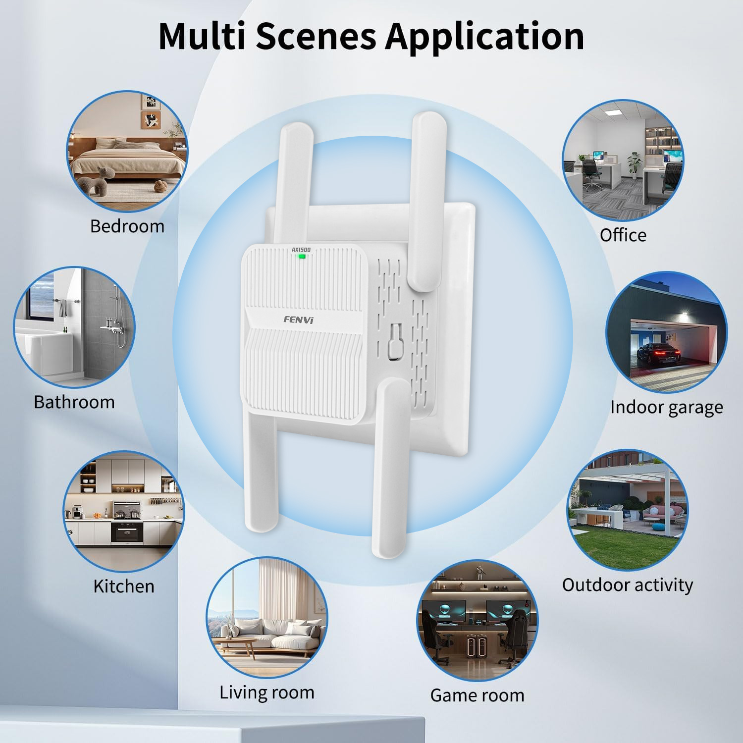 WiFi6 AX1500 WiFi Repeater Dual Band 2,4G & 5GHz Extender Signal Booster Wi-Fi Extender 4*2dbi Antenne Gigabit Netzwerk Karte für PC