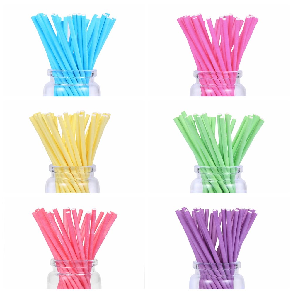 100 stuks gekleurde lollystokjes 4 inch papieren stokjes 100*3.5mm