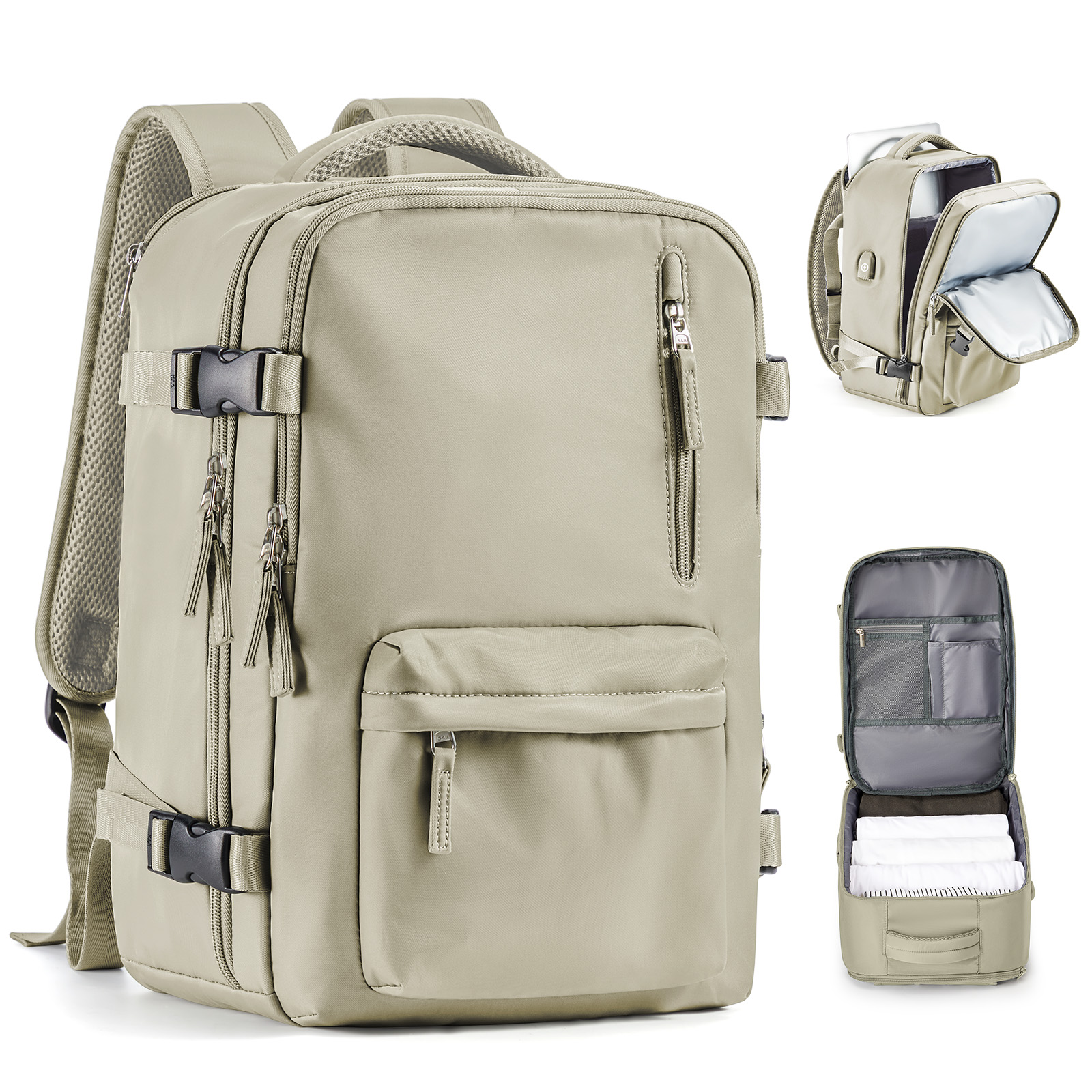 Travel Backpack Cabin Bag, Ryanair Backpack 40x20x25 Carry-Ons, Men Women 15.6 inch Laptop Backpack, Casual 40x28x17 Backpack: GRAY