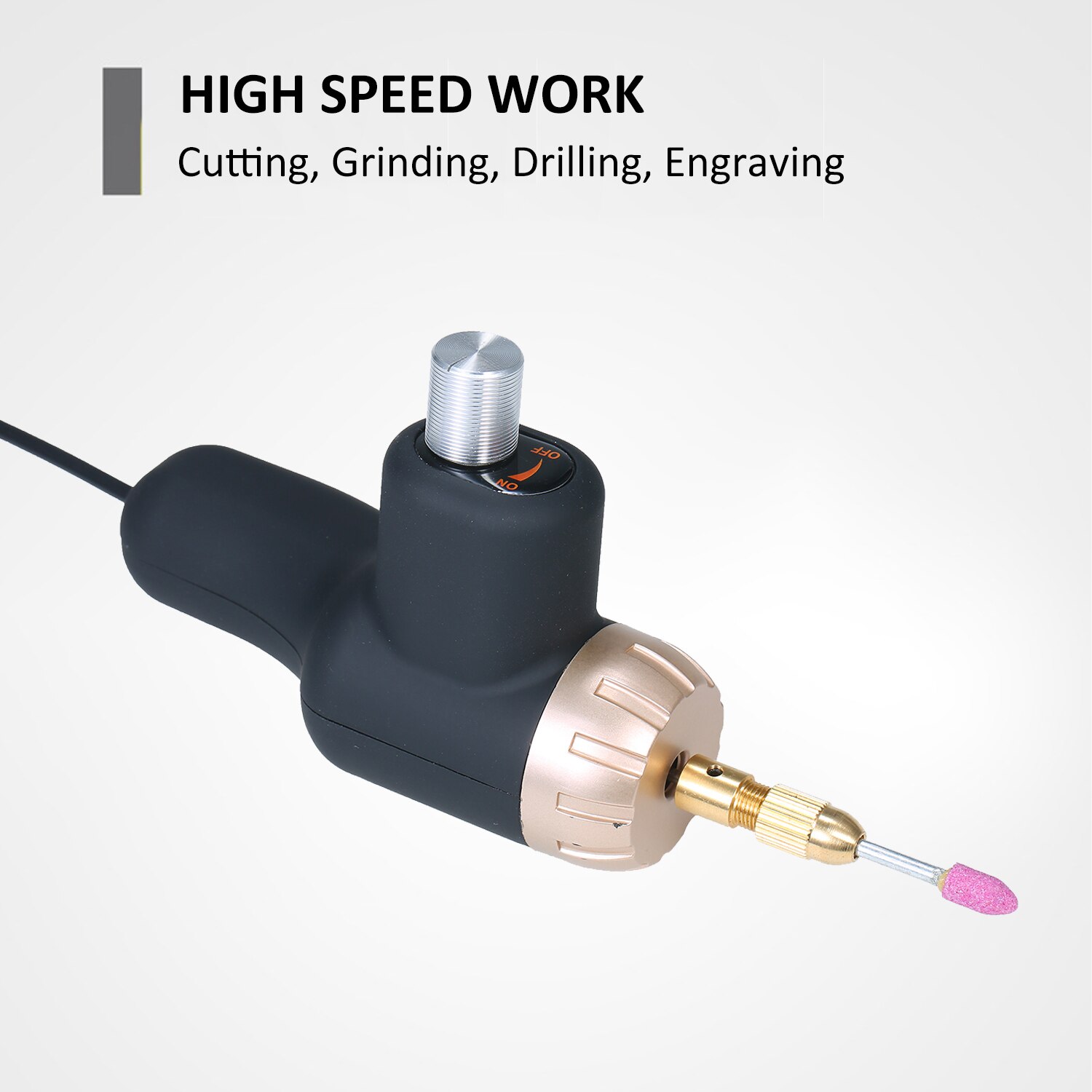 Electric Rotary Engraving Tool 24W Adjustable Speed Polisher with 10pcs Rotary Accessory Kit Grinding Cleaning Tool Kit