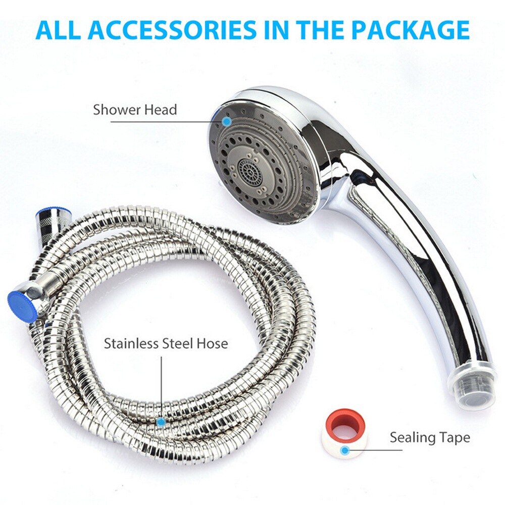 Shower Head 7 Modes Bath Shower Adjustable Jetting Shower Head High Pressure Saving Water Bathroom Pressurized Shower SPA Nozzle: Shower with1.5m tube