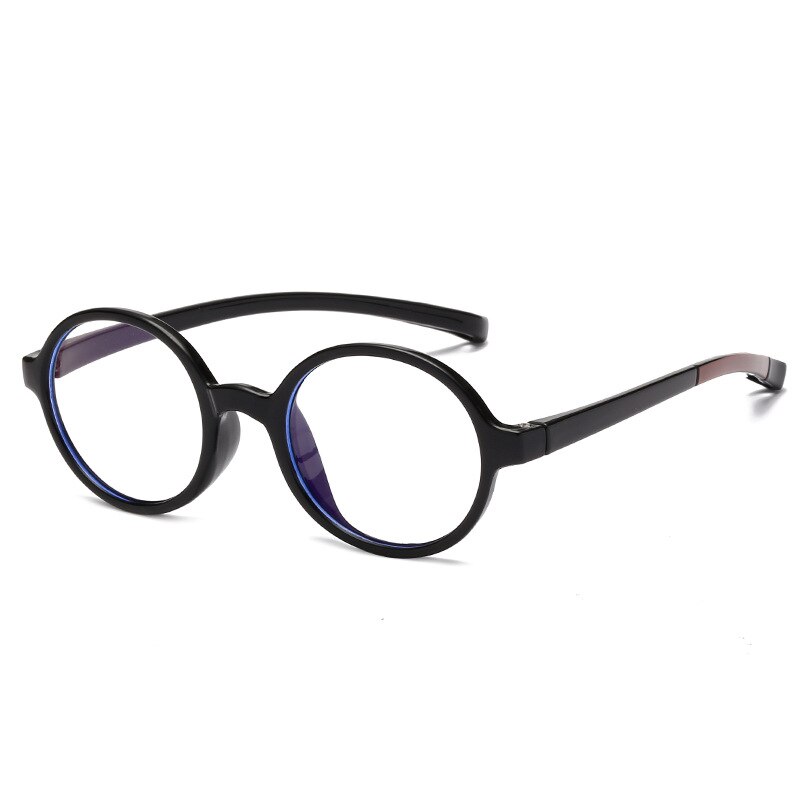 Gafas con montura de silicona suave para niños y niñas, lentes antirayos azules, Protector de ojos, montura de vidrio, lentes transparentes: C3 Black