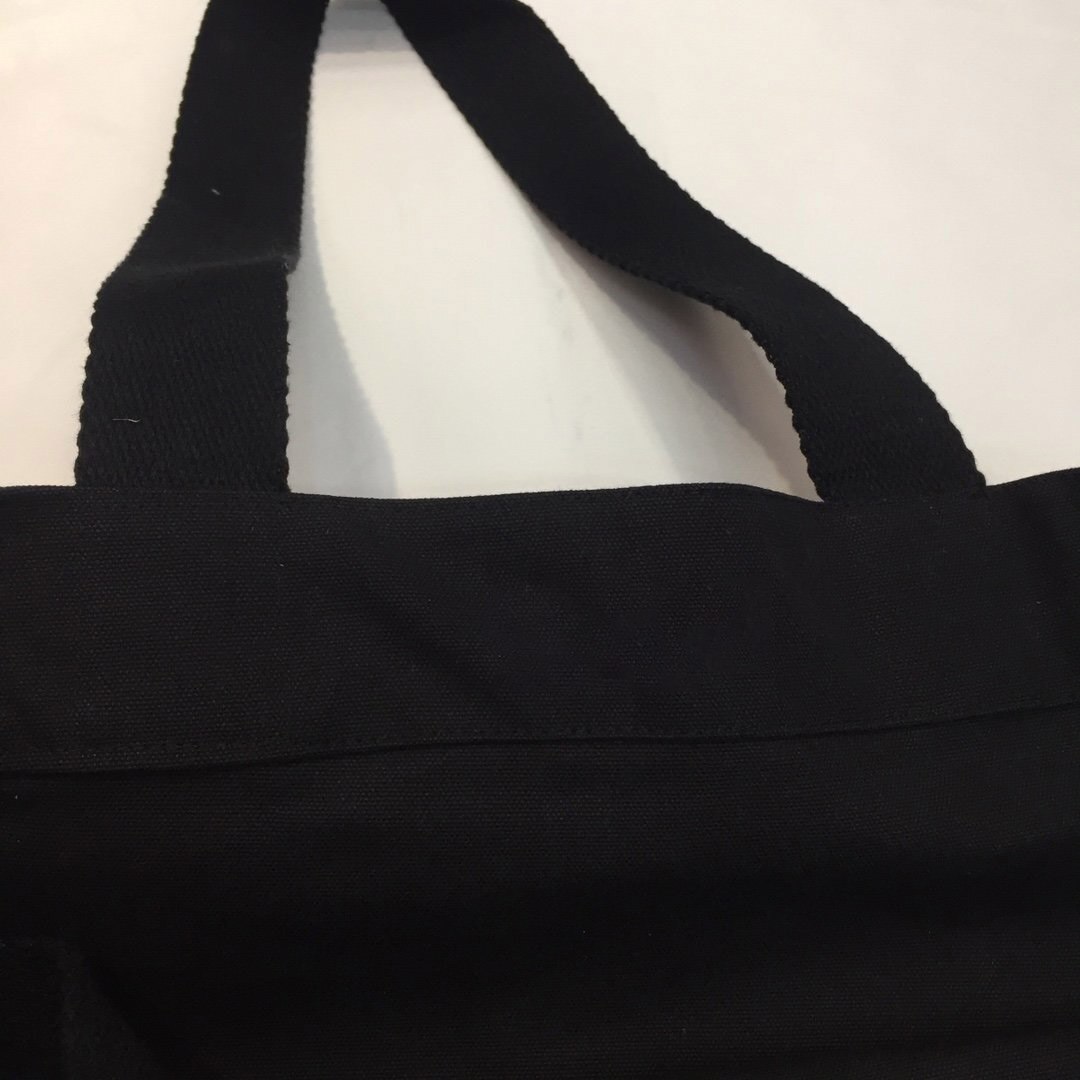 Autumn and Winter Black Canvas Print Simple Shoulder Strap Large Space Bag