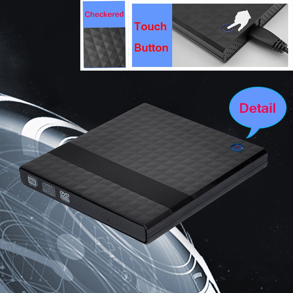 KuWFi-grabador de DVD externo USB 3,0 tipo C, Unidad óptica, reproductor de CD/DVD ROM para ordenador portátil, MACs OS, Windows XP/7/8/10