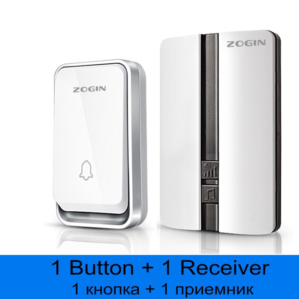 Draadloze Deurbel Waterdicht Self-Powered Knop Smart Deurbel Sets Home Welkom Outdoor Huis Klokkenspel Ontvanger: 1 Button 1 Receiver / uk plug