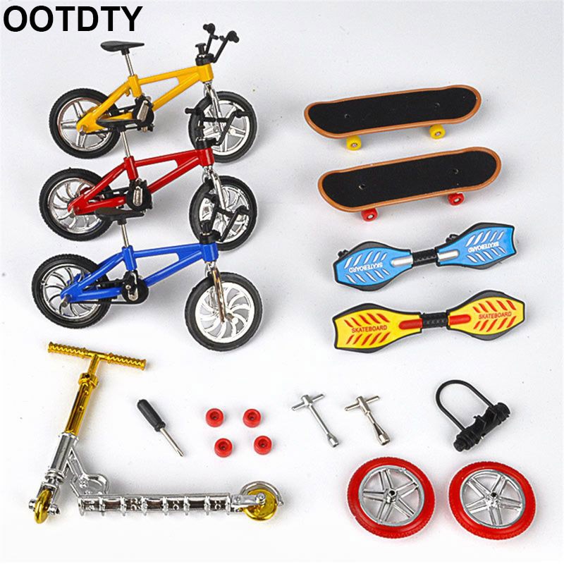 Mini scooter tohjuls scooter børns pædagogiske legetøj finger scooter cykel fingerboard skateboard
