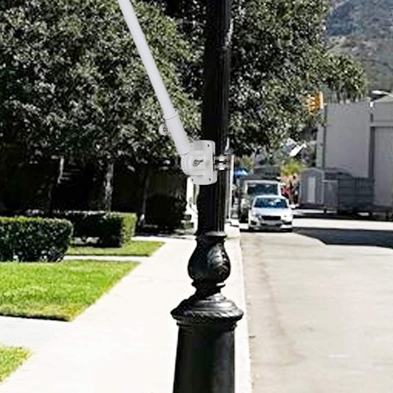 2 in 1 Multifunctional Adjustable Flagpole Bracket Heavy Duty Aluminum All Weather Flag Holder Wind Resistant
