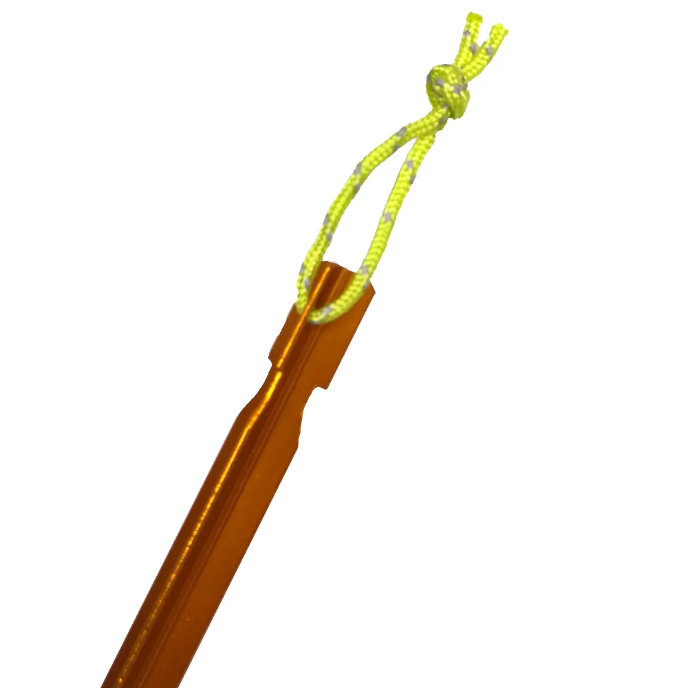 Tent Pegs 18cm Aluminum Tent Stake with Rope Outdoor Tent Nail Peg Tent Accessories Equipment