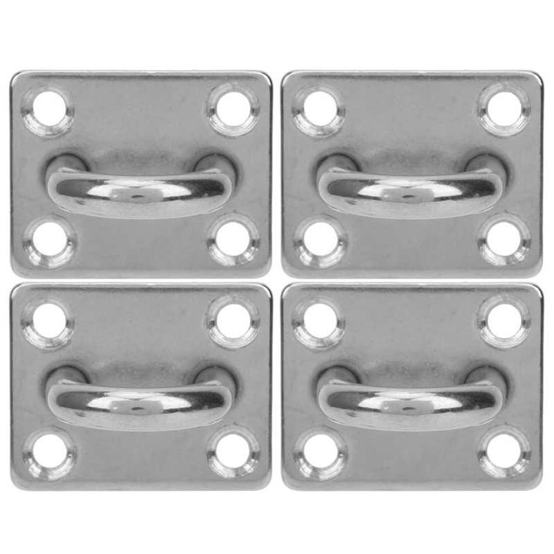 Stainless Steel Eye Plate M8 4 Holes Stainless Steel Fixed Eye Plate Hook Loop U‑Shaped Ceiling Wall Mount Hanger