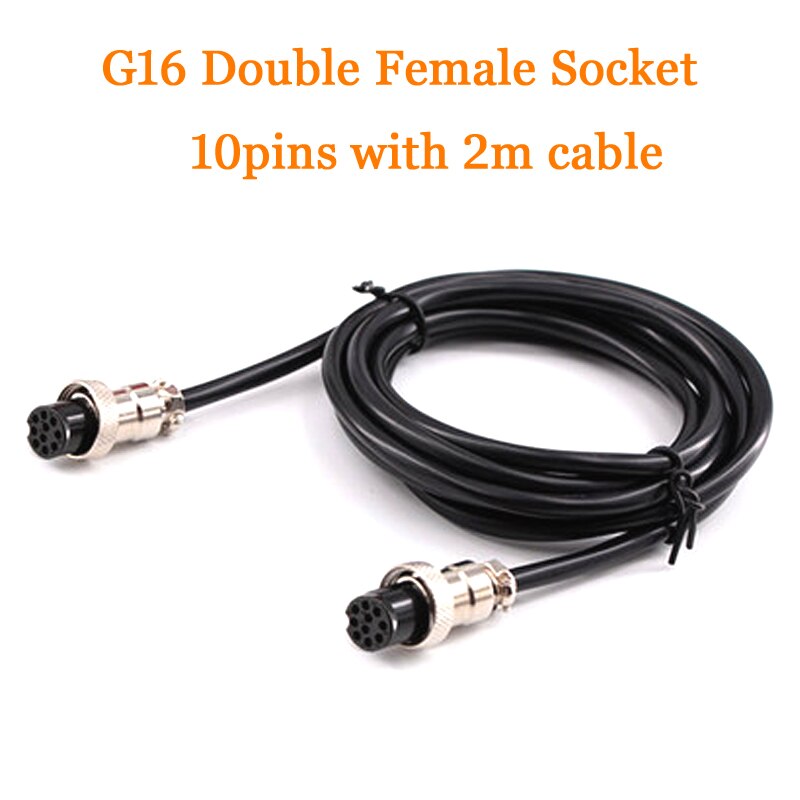 Dobbel  gx16 2/3/4/5/6/7/8/9/10 pinner kvinnelig luftfartkontakt strømkabel elektriske terminal ledningsledninger med 2m kabel