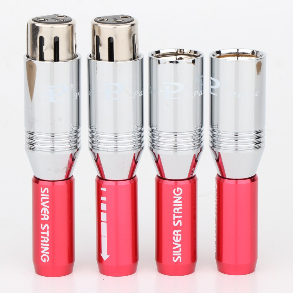 4pieces Preffair Rhodium Plated Interconnect XLR jack xlr cable plugs Balanced XLR Plug DIY AUdio cable