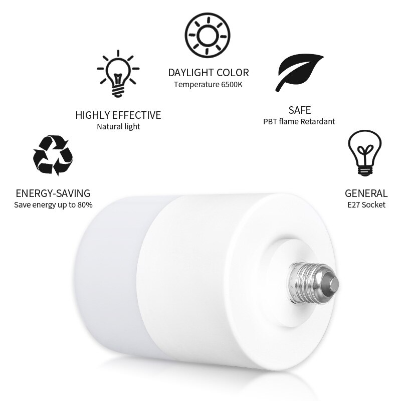 4 Pack LED Light Bulb Bright Daylight White 6500K E27 Base Non-Dimmable for Home Light Photography Softbox Photo Video Studio