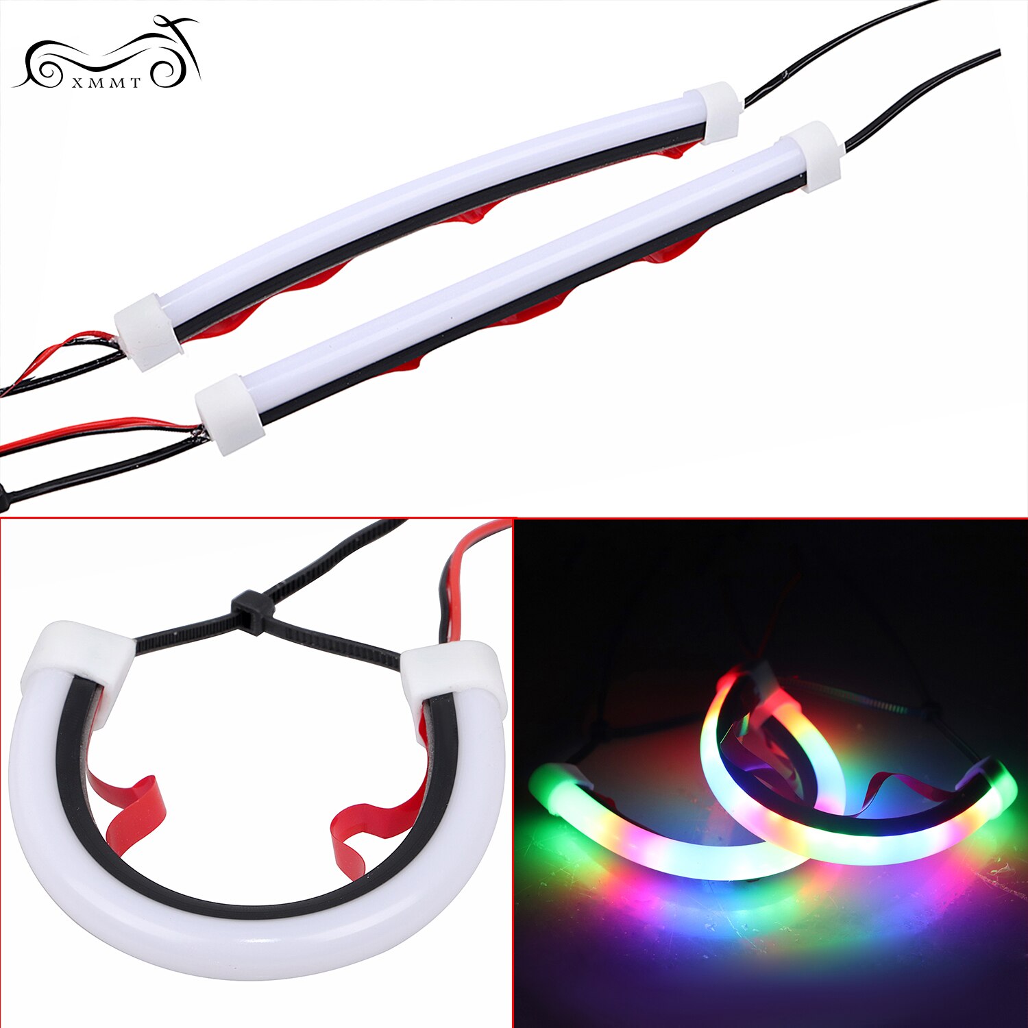 Motorrad Universal- LED 39 - 41mm Gabel Blinker Lauflicht Streifen Für Harley Electra Straße gleiten FLHR FLHX